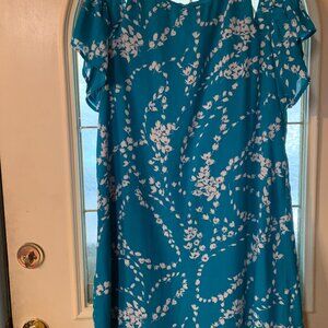 Women's Size 16 City Streets Blue Print Dress
